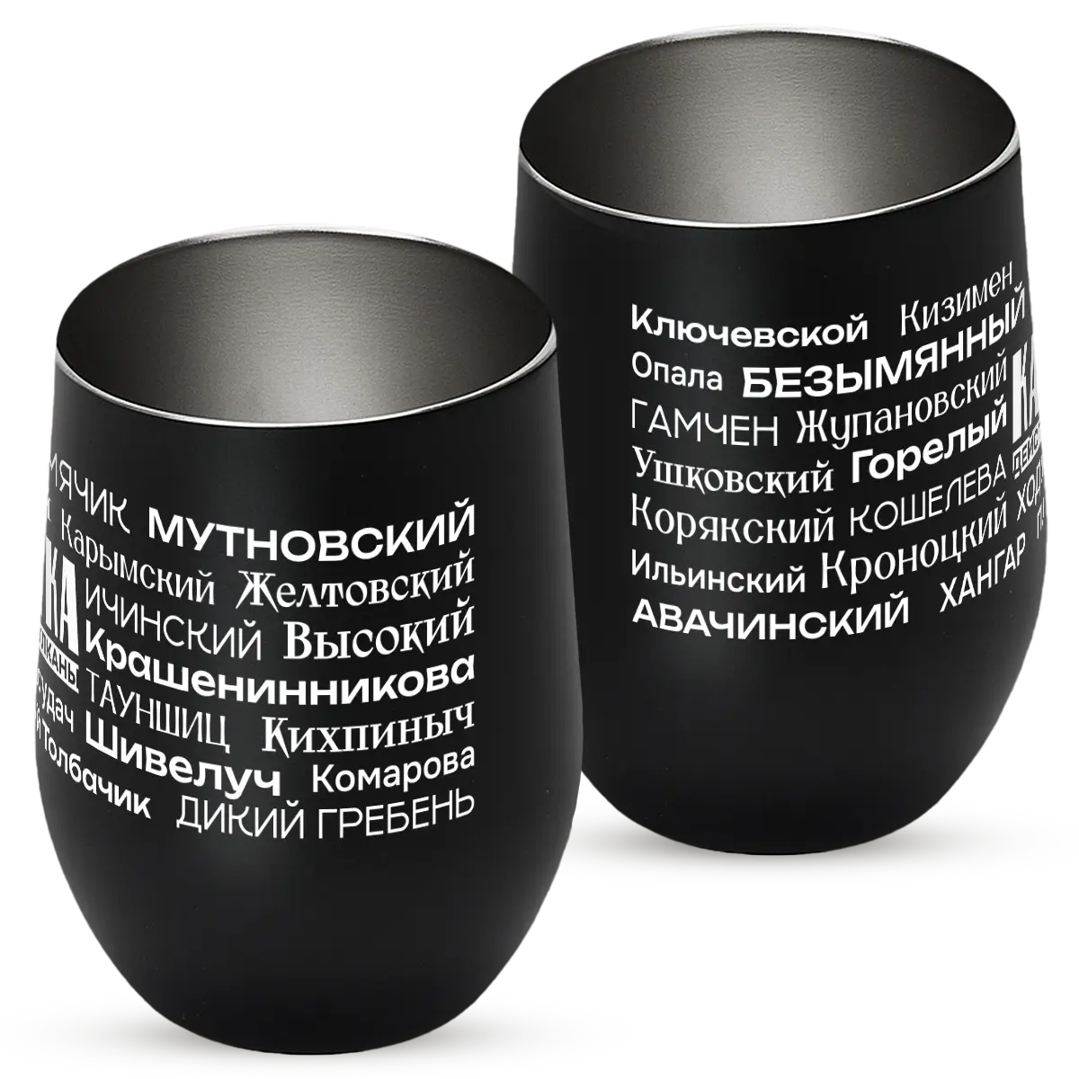 Термокружка Sense Действующие вулканы, черная