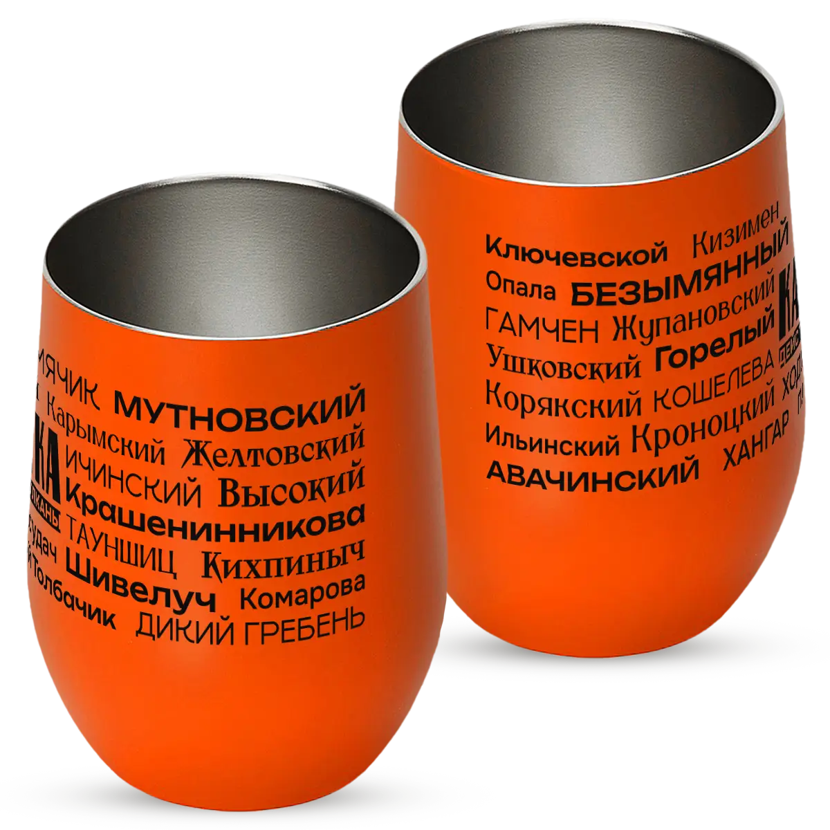 Термокружка Sense Действующие вулканы, оранжевая