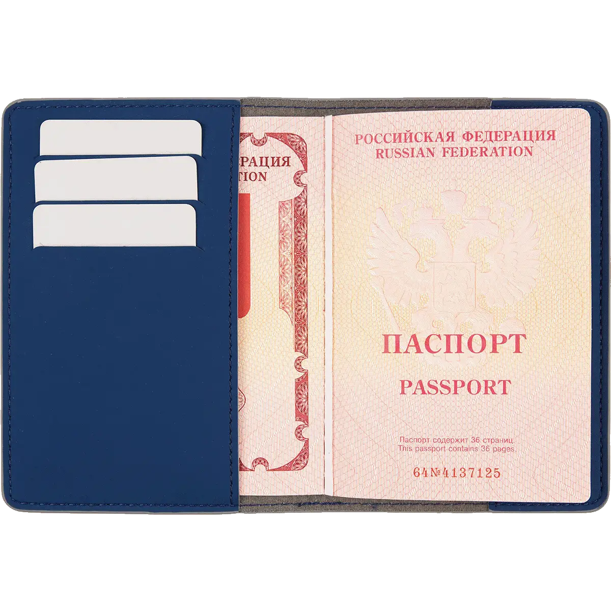 Паспортная обложка Shall Действующие вулканы, синяя