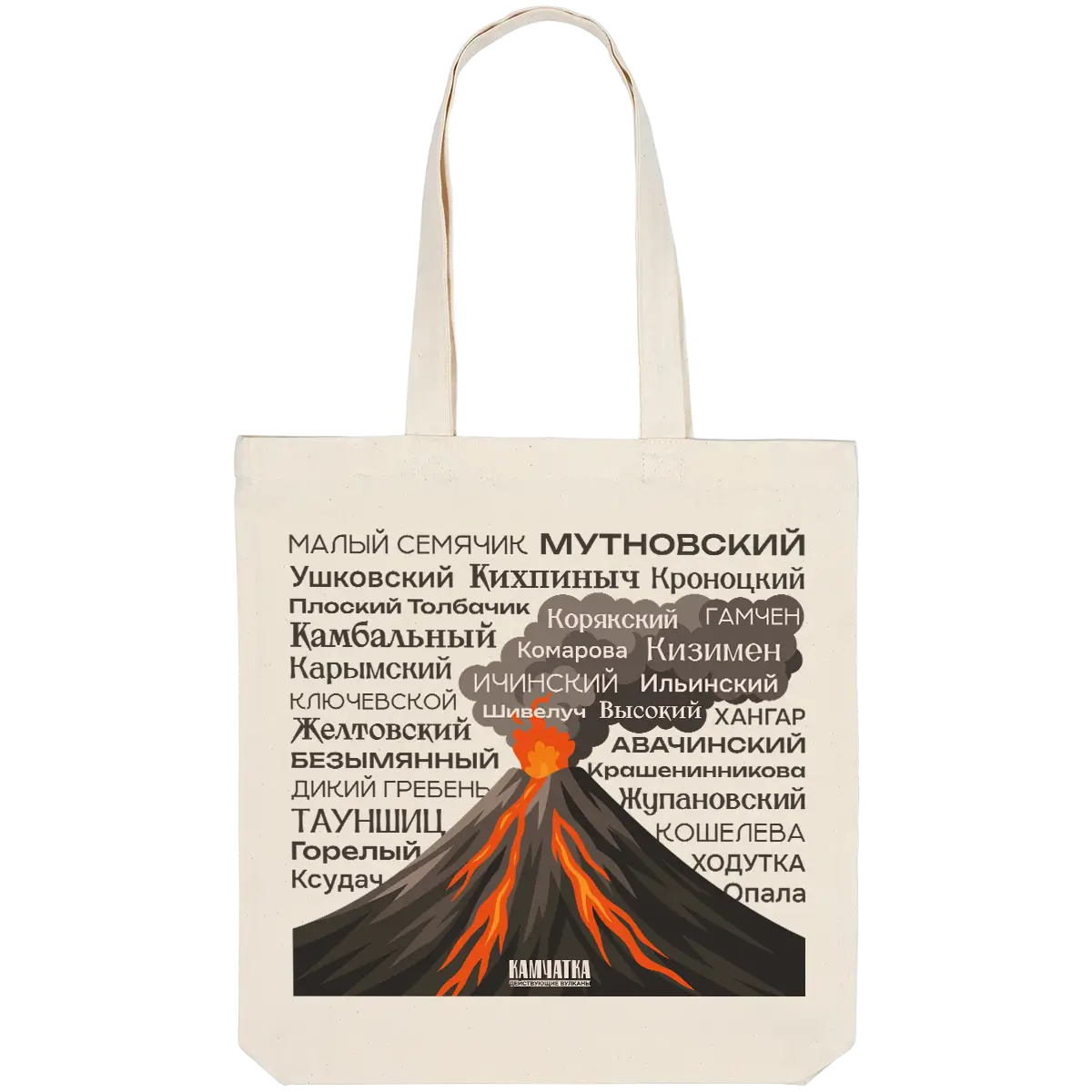 Шоппер Avoska Действующие вулканы, неокрашенный